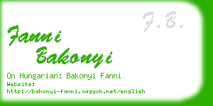 fanni bakonyi business card